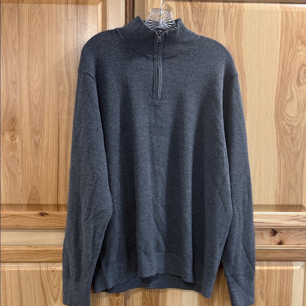 Bonobos Charcoal Quarter Zip Pull Over Relaxed Fit Closet Staple Sweater Size XL